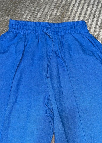 Mavi Kadın Keten Salaş Pantolon - Görsel 2