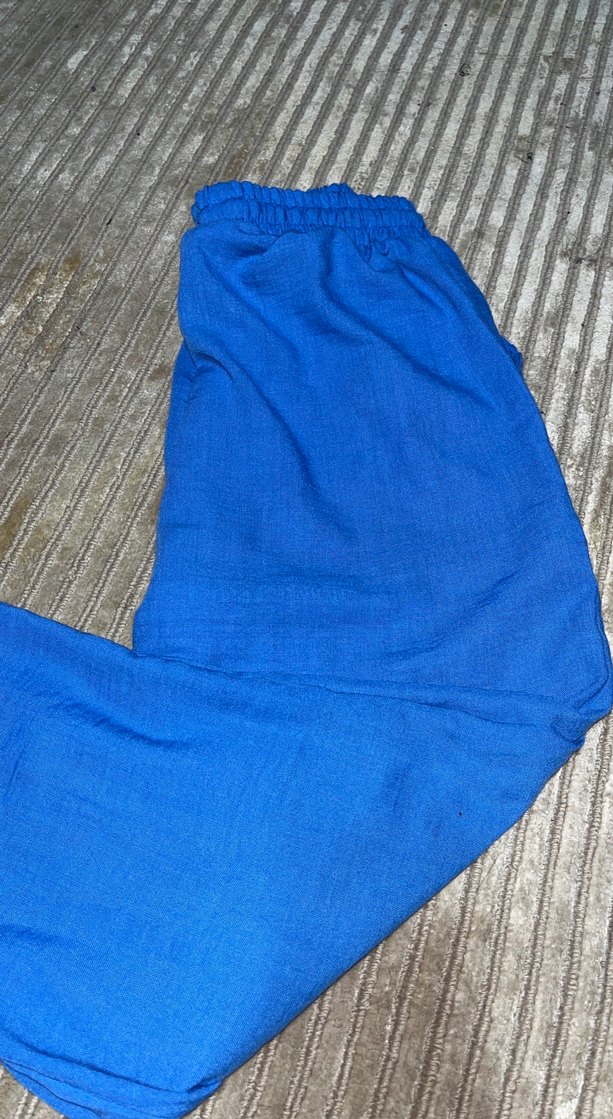 Mavi Kadın Keten Salaş Pantolon - Görsel 3