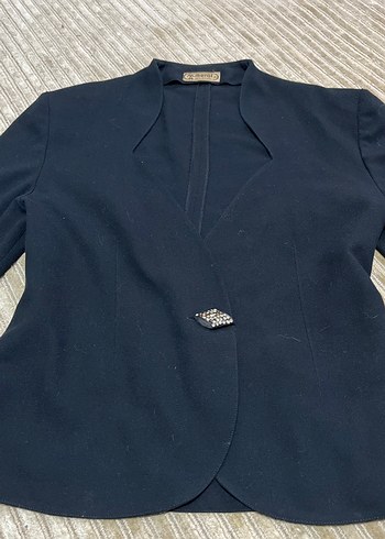 Düğmeli Lacivert Kadın Blazer Ceket - Görsel 3