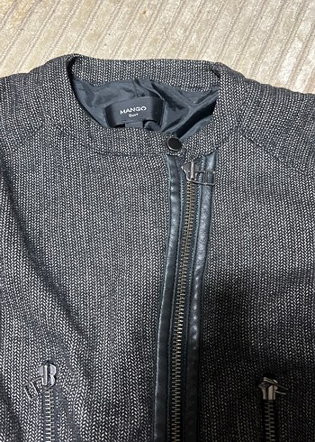 Gri Kadın Denim Fermuarlı Ceket - Görsel 3