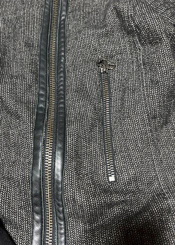 Gri Kadın Denim Fermuarlı Ceket - Görsel 5