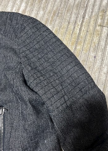 Gri Kadın Denim Fermuarlı Ceket - Görsel 4