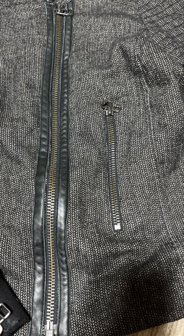 Gri Kadın Denim Fermuarlı Ceket - Görsel 5