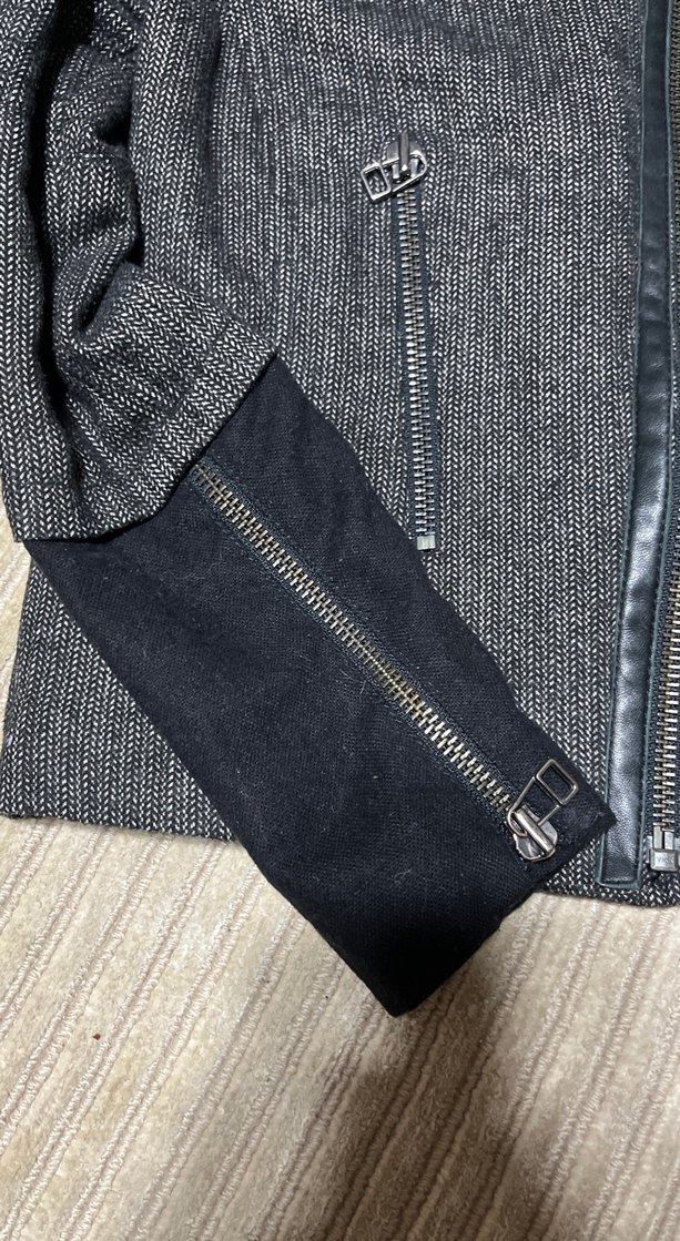 Gri Kadın Denim Fermuarlı Ceket - Görsel 2