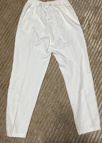 Beyaz Midi Kadın Kumaş Pantolon - Görsel 3