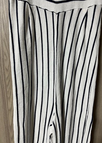 Çizgili Piliseli Uzun Kadın Tulum - Görsel 3