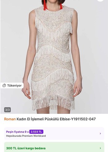 Roman marka Püsküllü Kadın Elbise - Görsel 8