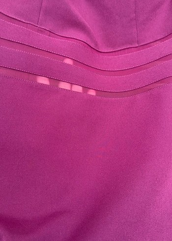 Mürdüm Midi Kolsuz Drapeli Kadın Elbise - Görsel 5