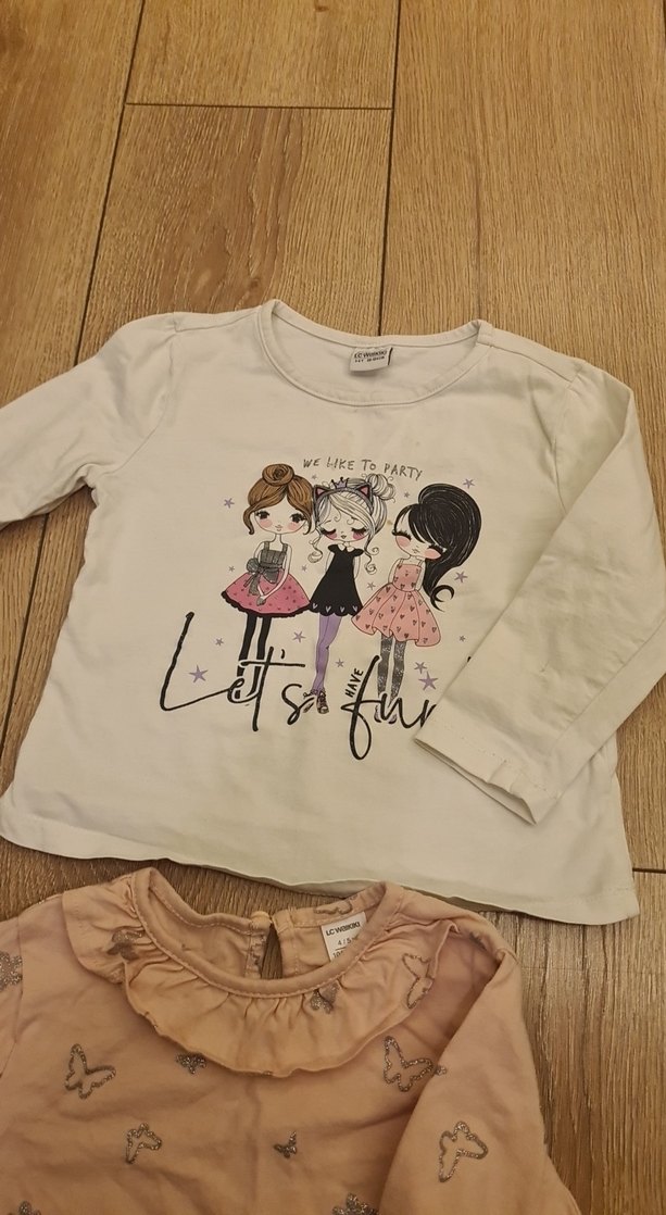 Kız Çocuk Uzun Kollu Pamuklu Tişört ikili - Görsel 4