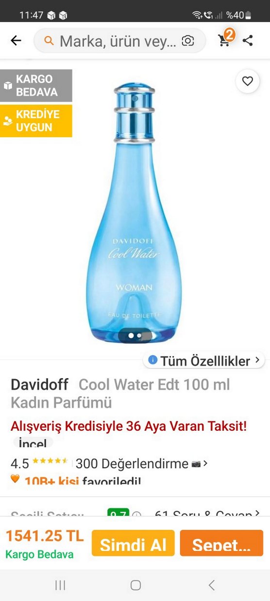 Davidoff Cool Water Kadın Parfümü 100 ml - Görsel 3