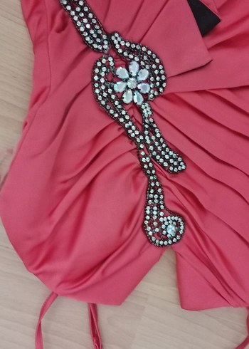 narçiçeği rengi Drapeli Uzun Abiye Elbise sadece 1 kez giyildi - Görsel 4