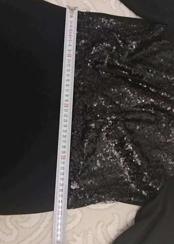 Siyah Uzun Kollu degaje Yaka Abiye  özel dikim - Görsel 6