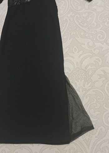 Siyah Uzun Kollu degaje Yaka Abiye  özel dikim - Görsel 2