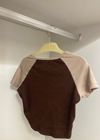 Kahverengi Baskılı Kadın Tişört - Görsel 3