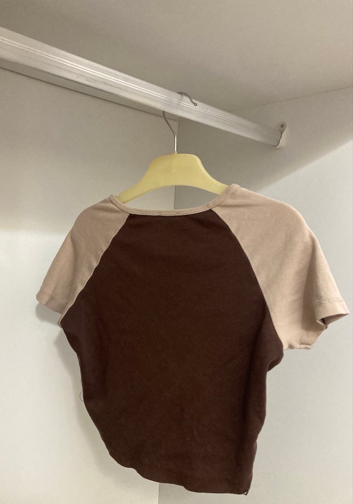 Kahverengi Baskılı Kadın Tişört - Görsel 3