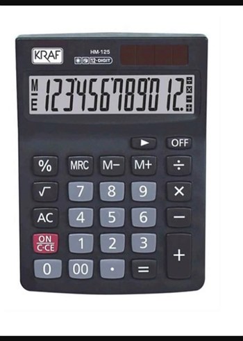 KRAF HM-125 Siyah Hesap Makinesi