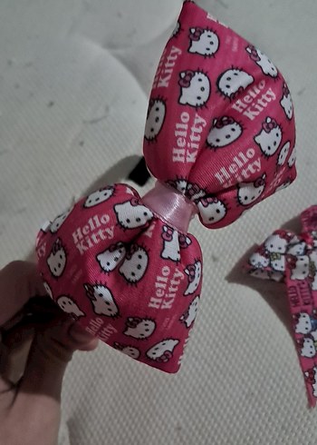 Hello Kitty Desenli Pembe Fiyonk Saç Aksesuarı - Görsel 3