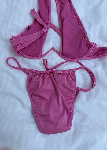 Pembe simli brazilian Bikini Takımı - Görsel 3