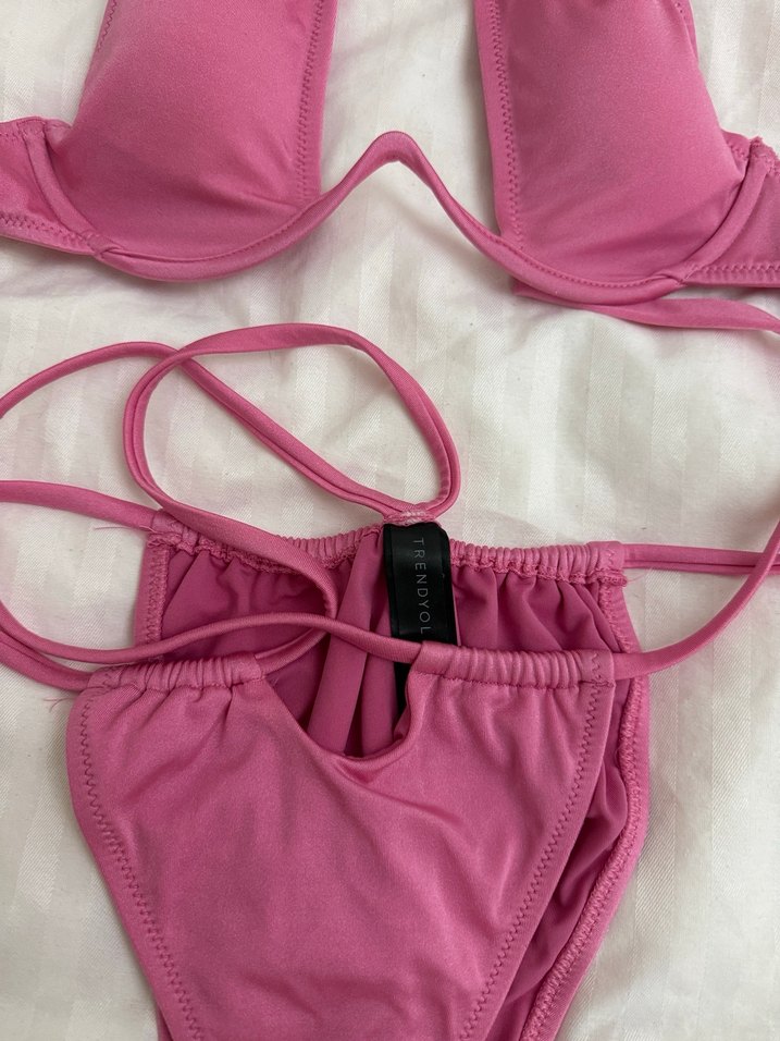 Pembe simli brazilian Bikini Takımı - Görsel 2
