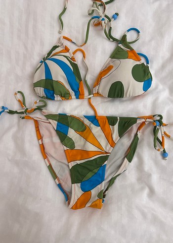 Renkli Bağcıklı Y2K Bikini - Görsel 2