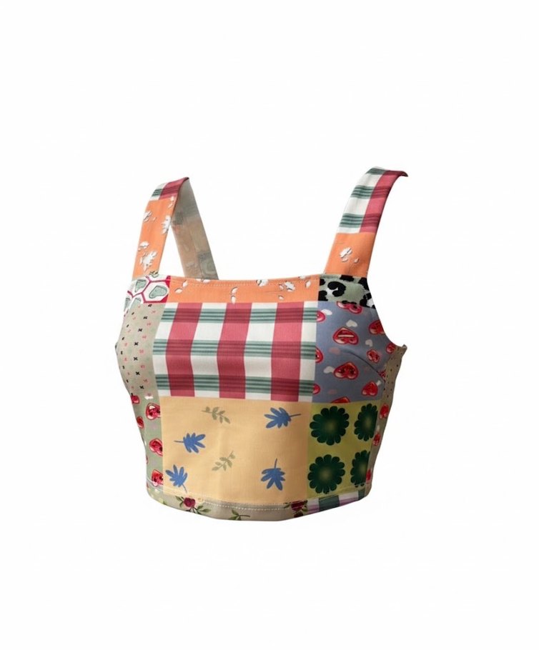 Pastel Renkli Düğmeli Midi Bustiyer - Görsel 3