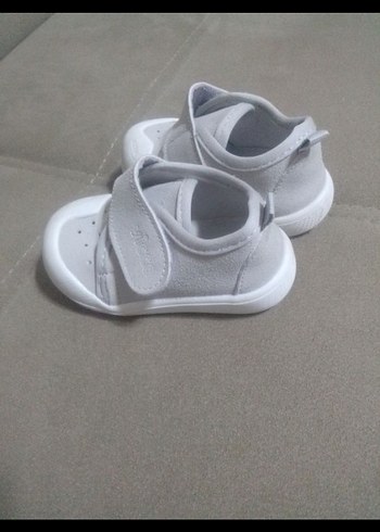 Vicco Gri Beyaz Erkek Bebek İlk Adım Ayakkabısı