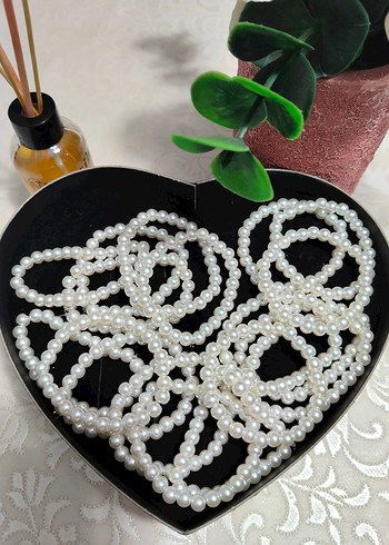 İnci Boncuklu Beyaz Kadın El Zinciri - Görsel 4