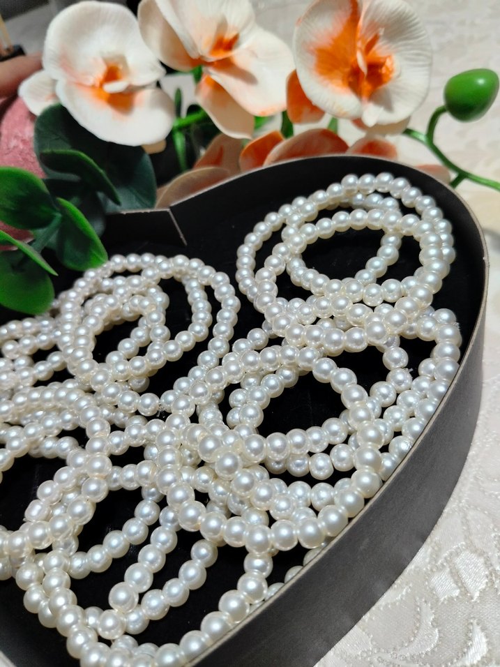 İnci Boncuklu Beyaz Kadın El Zinciri - Görsel 3