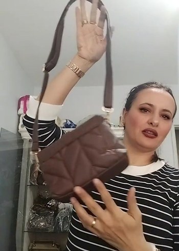 Kahverengi Tokalı Kadın Deri Çanta - Görsel 3