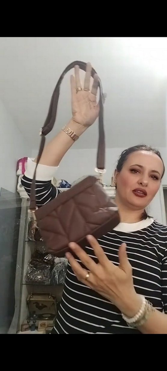 Kahverengi Tokalı Kadın Deri Çanta - Görsel 3