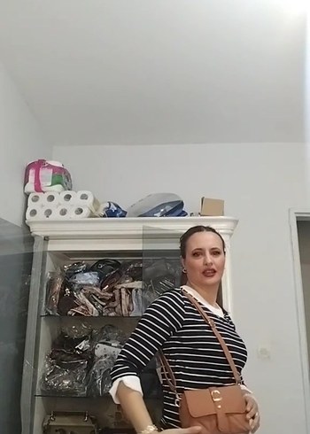 Kahverengi Deri Tokalı Kadın Çanta - Görsel 3