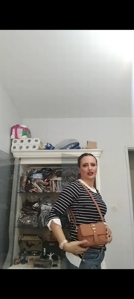 Kahverengi Deri Tokalı Kadın Çanta - Görsel 3