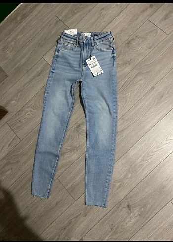 Zara marka sıfır Mavi Desenli Kadın Skinny Denim Pantolon