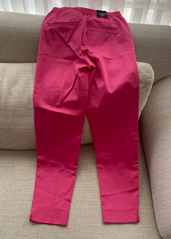 Kadın Parlak Pembe Midi Kumaş Pantolon - Görsel 3