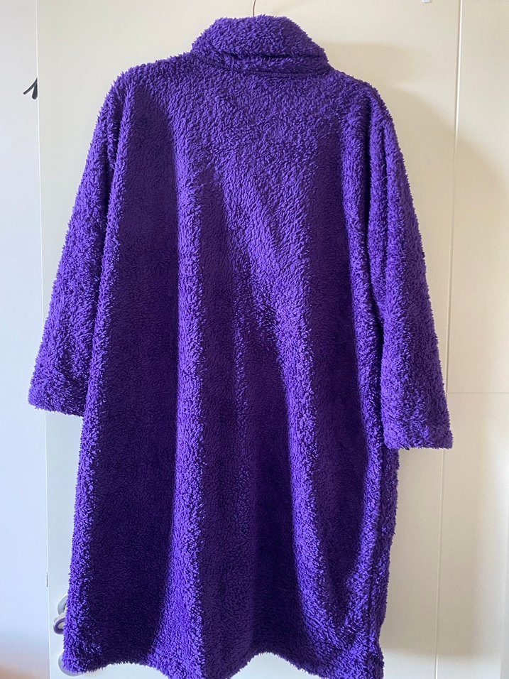 Mor Düğmeli Kadın Polar Ceket - Görsel 4