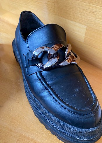 Tokalı Siyah Deri Kadın Loafer - Görsel 5