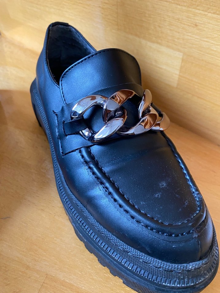 Tokalı Siyah Deri Kadın Loafer - Görsel 5