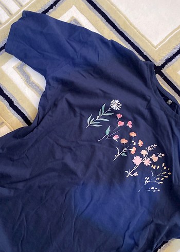 Mavi Baskılı Hamile Uzun Kollu Tişört - Görsel 2