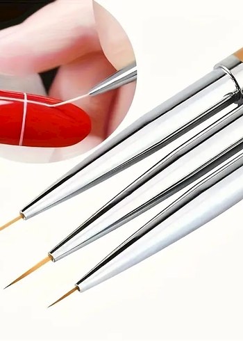 3'lü Set Profesyonel Ultra İnce Sanat & Detay Fırçası - Görsel 4