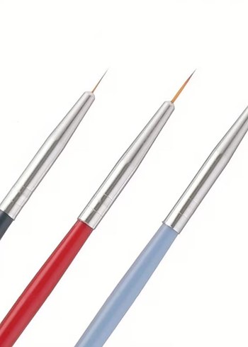 3 Renkli Ahşap Saplı Naylon Kıllı Detay Fırçası - Görsel 5