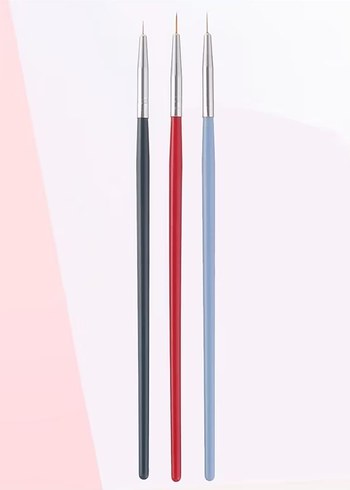 3 Renkli Ahşap Saplı Naylon Kıllı Detay Fırçası - Görsel 3