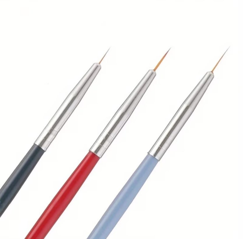 3 Renkli Ahşap Saplı Naylon Kıllı Detay Fırçası - Görsel 5