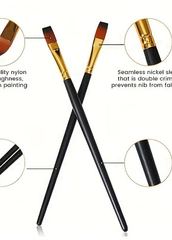 12 Parça Profesyonel Sanatçı Fırça Seti - Görsel 3