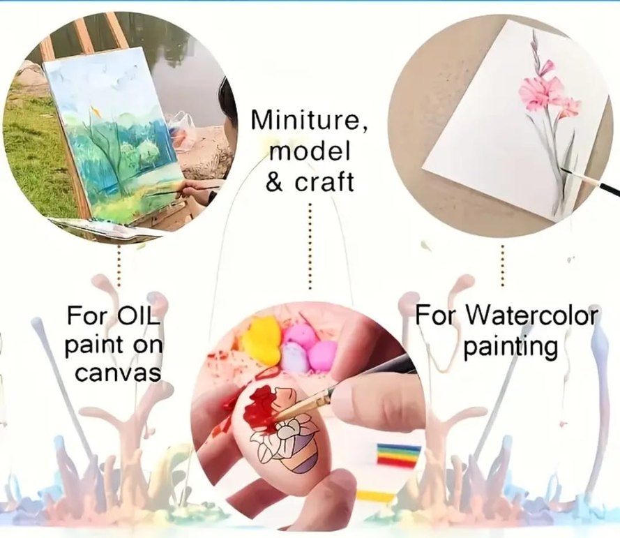 12 Parça Profesyonel Sanatçı Fırça Seti - Görsel 5