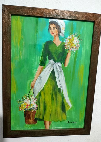 "Çiçekçi Kız" 20*30 Küab Çerçeveli - Görsel 5