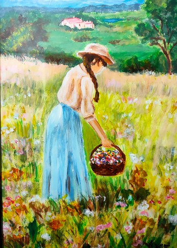 "Dağlar Kızı"
20 × 30 cm
Kâğıt üzerine akrilik çalışma - Görsel 5