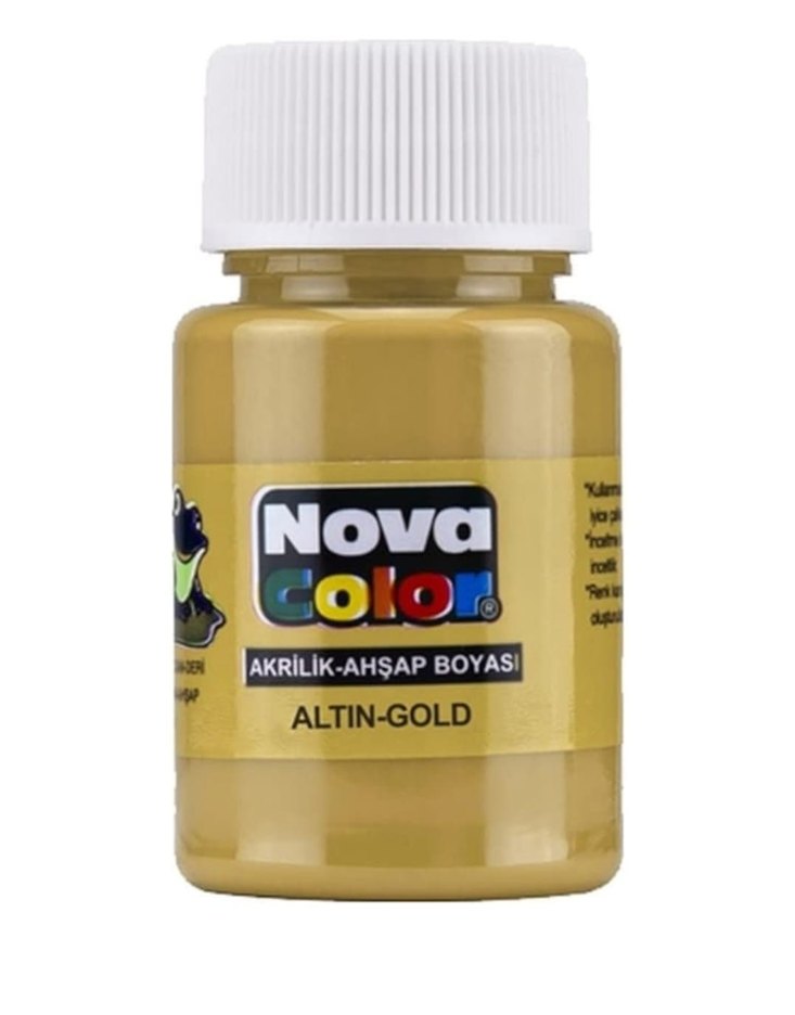 Nova Color 3'lü Altın-Gümüş-Bakır Akrilik Boya 30ml - Görsel 2
