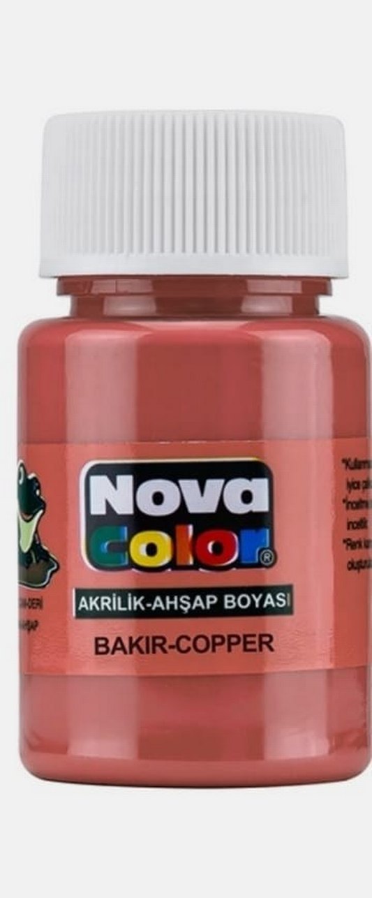 Nova Color 30ml 3'lü Altın-Gümüş-Bakır Akrilik Boya Hediye'li - Görsel 5