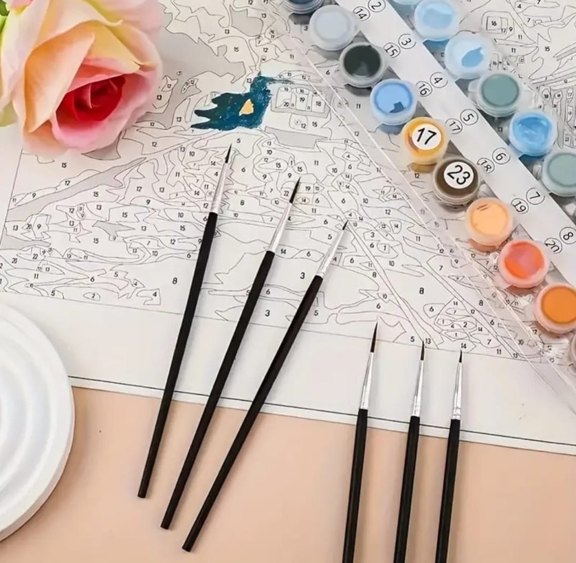 Profesyonel 3'lü İnce Sanatçı Fırça Seti - Görsel 2