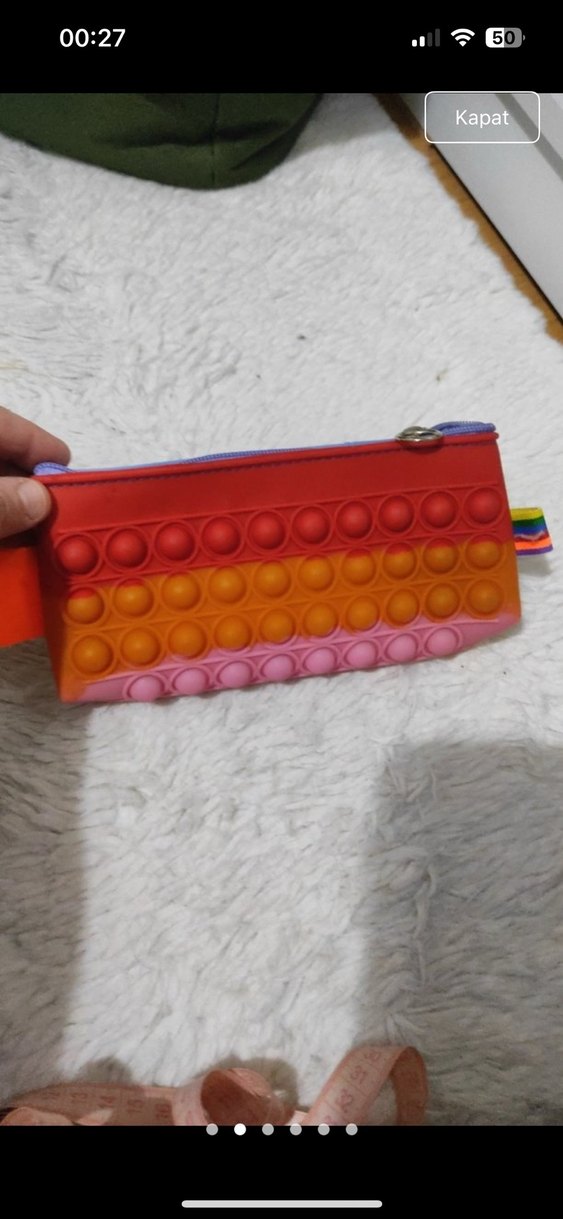 Renkli popit Fermuarlı Çocuk Cüzdanı - Görsel 3